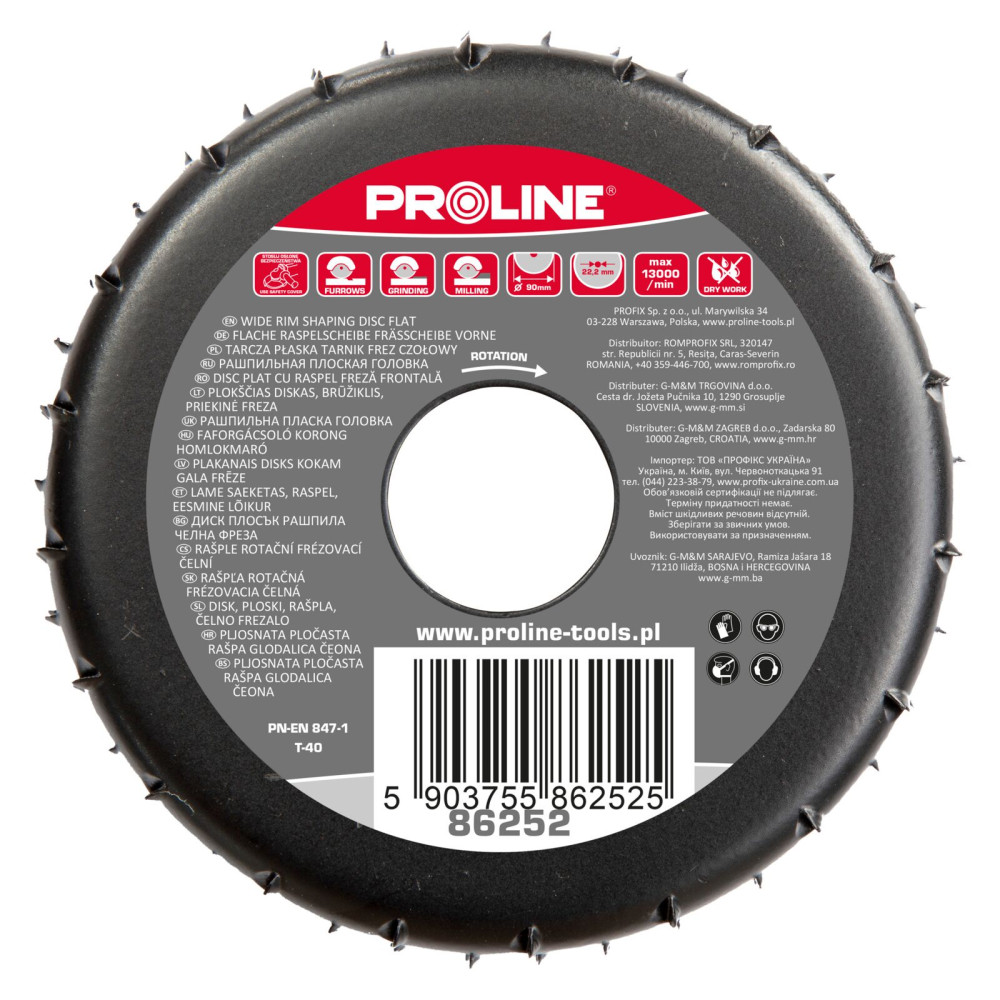 Skiva platt tannad fräs med tjocka tänder 90mm frontfräs proline Skiva platt tannad fräs med tjocka tänder 90mm frontfräs proline