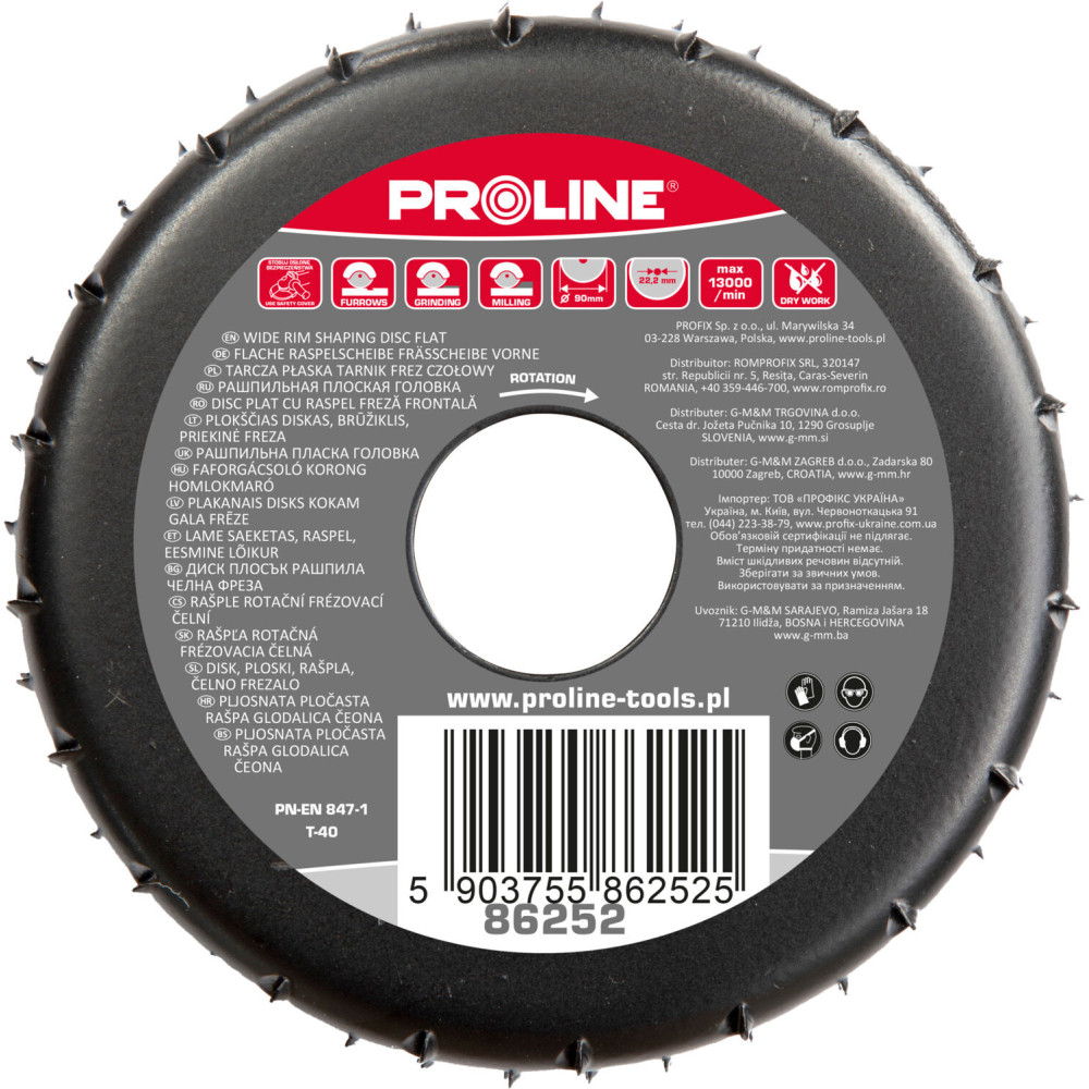 Tarcza płaska tarnik grube zęby frez czołowy 120mm proline Tarcza płaska tarnik grube zęby frez czołowy 120mm proline