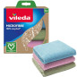 Ett set med 3 Vileda Microfibertrasor tillverkade av 100% återvunnen mikrofiber.