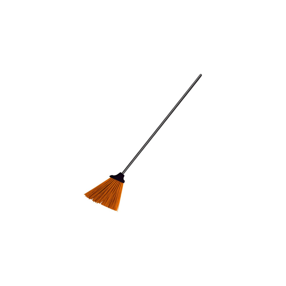 Sopborste plast med tre rör metall 120cm orange. Sopborste plast med tre rör metall 120cm orange.