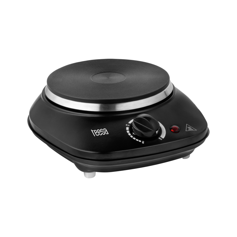 Bärbar enkel svart elektrisk spis 1000W