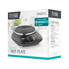 Bärbar enkel svart elektrisk spis 1000W