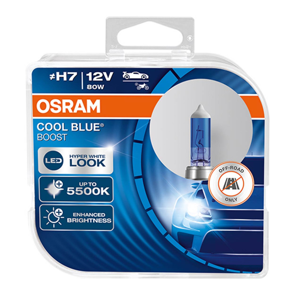 Halogenglödlampa Osram H7 12V 80W PX26D Cool Blue Boost 5500K / 2 st. Halogenglödlampa Osram H7 12V 80W PX26D Cool Blue Boost 5500K / 2 st.