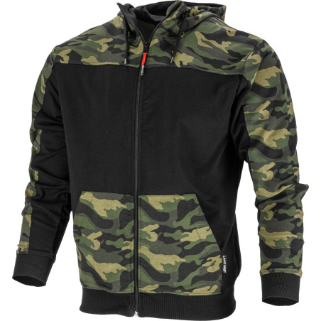 Hoodie med dragkedja i camouflage grönt-svart, '3XL', CE, Lahti