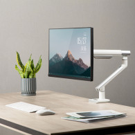 Uchwyt do monitora Ergo Office, premium ze sprężyną gazową, podwójne ramię, 17'-32' 9 kg, biały, ER-437