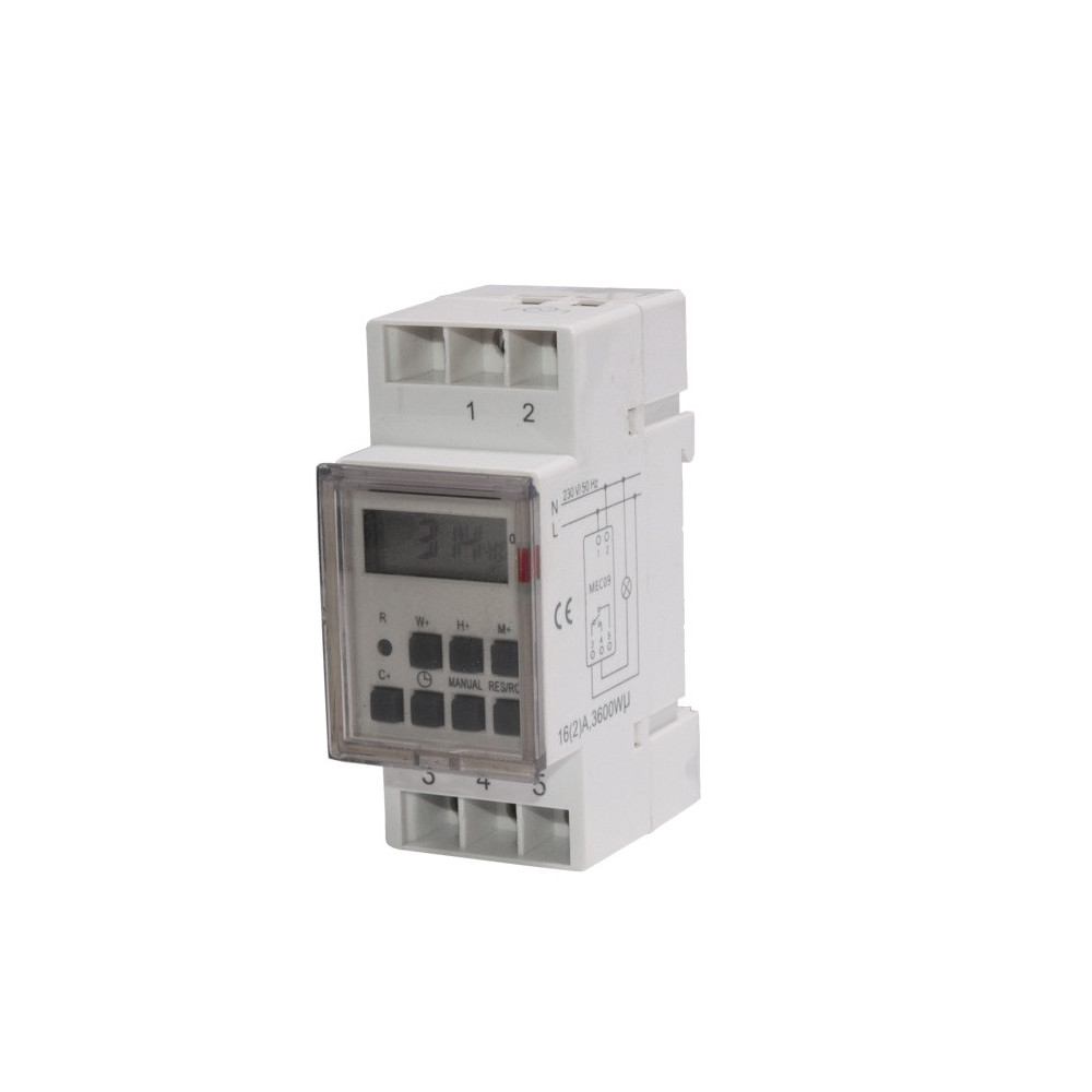 Digital timer MCE09 för DIN-skena