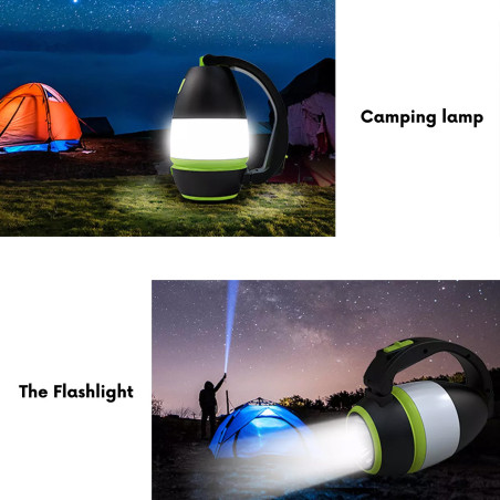 LED-lampa 3w1 Maclean, camping-, skrivbords-, ficklampa, 1W, 60-200lm, Kallt vitt 6000K, 18650 1500mAh, powerbankfunktion MCE298