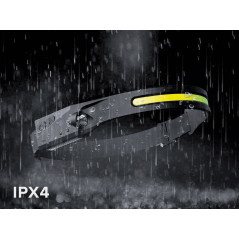 Pannlampa med uppladdningsbart batteri (5W COB + 3W Led) - huvudband