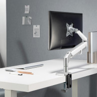 Skärmfäste för skrivbord i grått Ergo Office, med fjäder, 17'-32', 9 kg, ER-405G