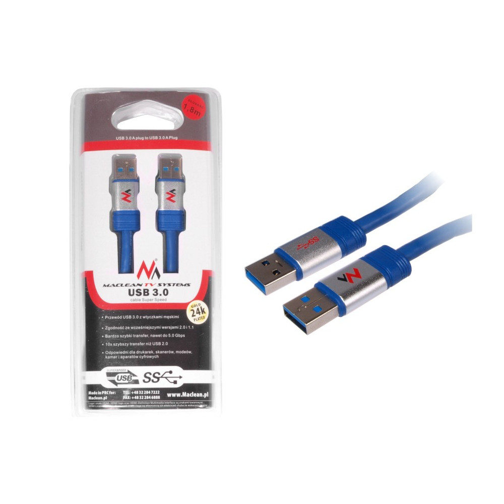USB 3.0-kabel AM - AM 1,8 m MCTV-606