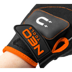 Arbetshandskar med magnet, fingrar fria, storlek 10.