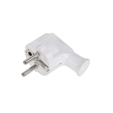 Vinklad stickkontakt med jordning, vit WT-35
