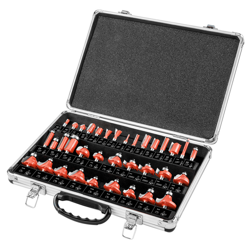 Fräsverktyg, skaft 8 mm, set med 35 stycken.