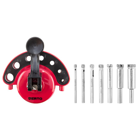 Diamantborrar 4-12 mm med guide, set om 8 st.