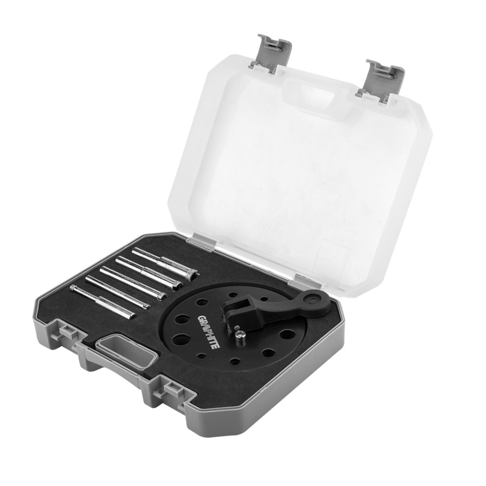 Diamantborrar 5-12 mm med guide, set om 6 st. Diamantborrar 5-12 mm med guide, set om 6 st.