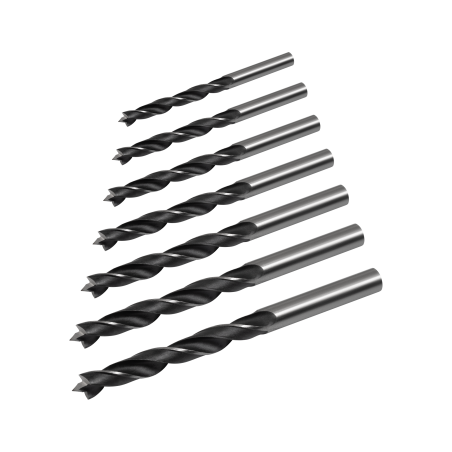 Ett set träborrar 7 delar.