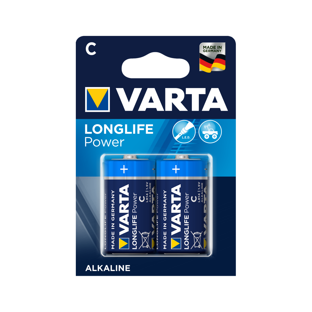 2x Bateria R-14 LR14 C 1,5V alkaliczna Varta longlife blister