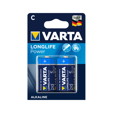 2 st Batteri R-14 LR14 C 1,5V alkalisk Varta longlife blister | HandlaSmidigt.se