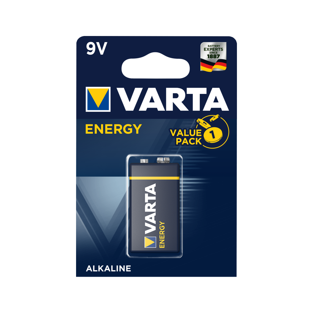 Alkaliskt batteri VARTA 9V ENERGY 1 st/fp. Alkaliskt batteri VARTA 9V ENERGY 1 st/fp.