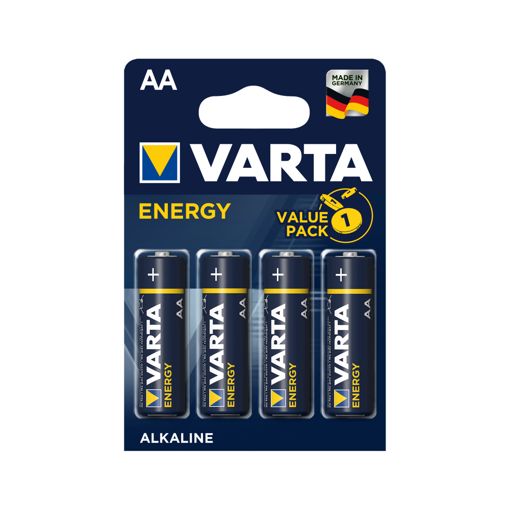 Alkaliskt batteri VARTA LR06 ENERGY 4 st/fp. Alkaliskt batteri VARTA LR06 ENERGY 4 st/fp.