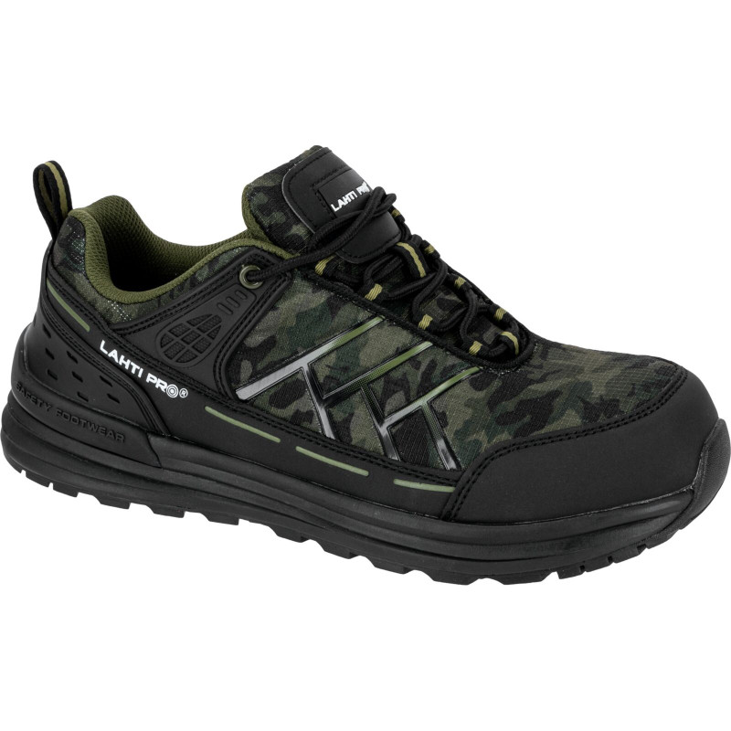 Halvskor i rip-stop tyg i kamouflagegrönt, s2 src, '47', ce, Lahti