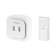 Trådlös dörrklocka Rebel med 230V-kontakt (36 melodier, 2 USB-uttag)
