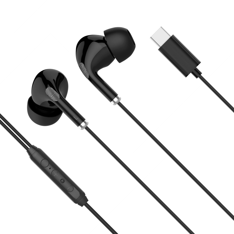 In-ear hörlurar med mikrofon på USB-C Kruger&Matz C1 svarta