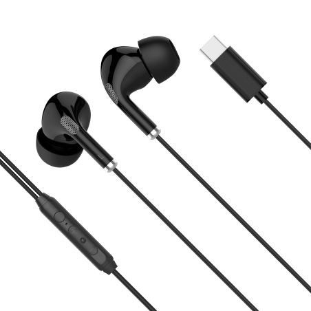 In-ear hörlurar med mikrofon på USB-C Kruger&Matz C1 svarta