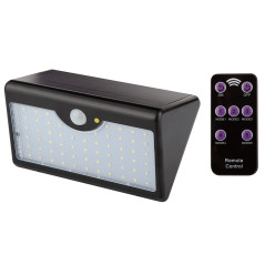 Vägglampa solcell + fjärrkontroll SMD LED 900 lm | HandlaSmidigt.se