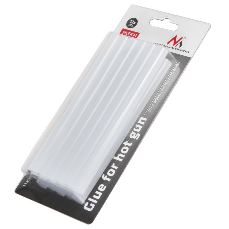 Lim för Maclean varm lim pistol, transparent - pinnar, 11x150mm, 12-pack, MCE434