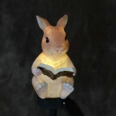 ZD50R Solcellslampa med LED-kanin och bok