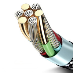 Kabel micro USB Maclean, stödjer Fast Charge 2.4A, dataöverföring, 5V/2.4A, Svart, Längd 2m, MCE483