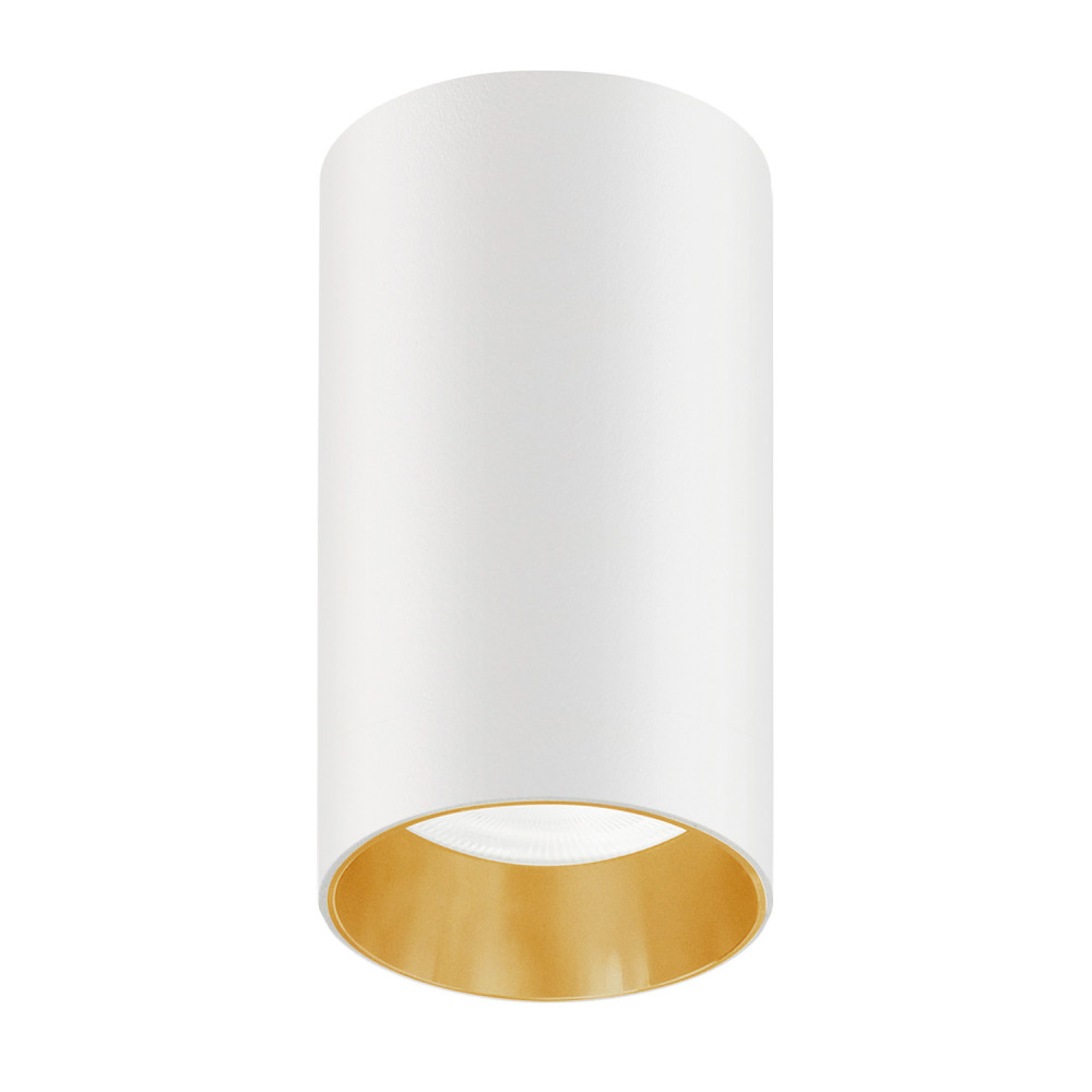Ytmonterad / tub Maclean, punkt, rund, aluminium, GU10, 55x100mm, vit/guld, MCE458 W/G
