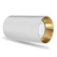 Ytmonterad / tub Maclean, punkt, rund, aluminium, GU10, 55x100mm, vit/guld, MCE458 W/G