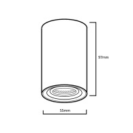 Ytmonterad / tub Maclean, punkt, rund, aluminium, GU10, 55x100mm, vit/guld, MCE458 W/G
