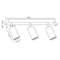 Vägg- och taklampa Maclean, riktbar, aluminium, 3xGU10, 55x100mm, mattsvart färg, MCE453 B.