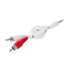 Kabel Jack 3,5 - 2 RCA hopfällbar 0,8m