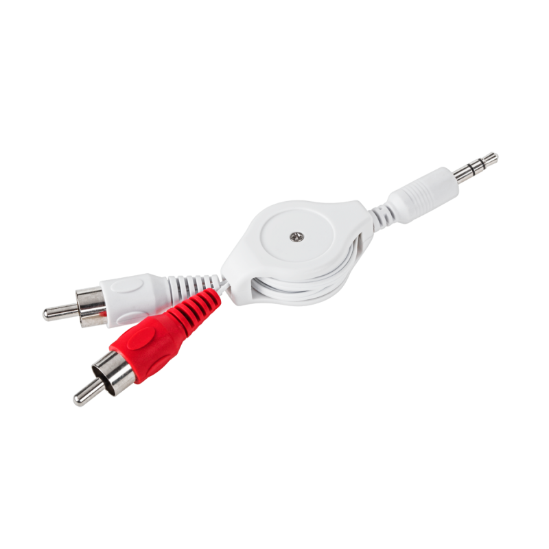 Kabel Jack 3,5 - 2 RCA hopfällbar 0,8m