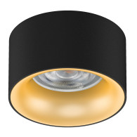 Infälld armatur / Maclean-rör, punktbelysning, rund, aluminium, GU5.3, 70x40mm, svart/guld, MCE457 B/G