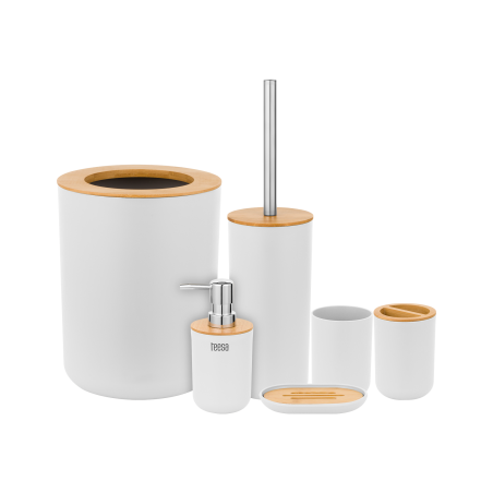 Badrumstillbehör set (6 st) vit