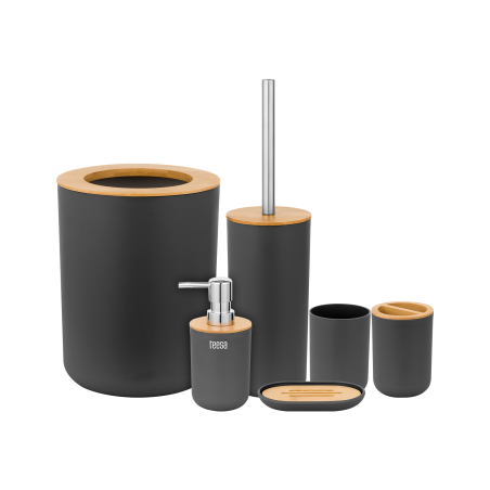 Badrumstillbehör set (6 delar) svart