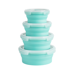 Set av hopfällbara runda behållare