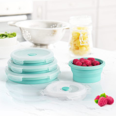 Set av hopfällbara runda behållare