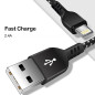 Kabel till iPhone Maclean, till iPhone, Stödjer snabbladdning 2.4A, Datatransfer, 5V/2.4A, Svart, Längd 2m, MCE481