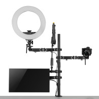 Uchwyt na monitor mikrofon kamerę i naświetlacz All-In-One Studio NanoRS,  YouTube, 17'-32', max. 9kg, RS164