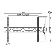 Uchwyt do TV ekonomiczny Maclean, max vesa 600x400, 37-70', 45kg, czarny, MC-939