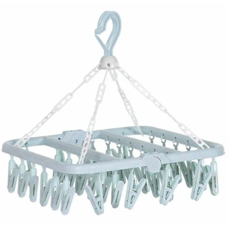 AG542C Strumpor torkställ 32 klämmor. Blå