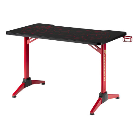 Skrivbord för gaming med RGB LED-lampor NanoRS, svart, stort, max 100 kg, höjd 760 mm, RS163.