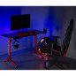 Skrivbord för gaming med RGB LED-lampor NanoRS, svart, stort, max 100 kg, höjd 760 mm, RS163.