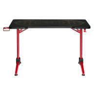 Skrivbord för gaming med RGB LED-lampor NanoRS, svart, stort, max 100 kg, höjd 760 mm, RS163.